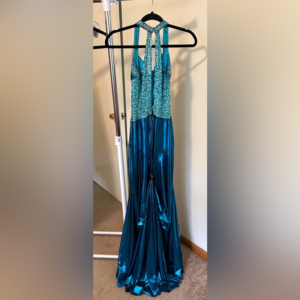 Studio 17 Embellished Metallic Prom Gown Size 6 - Picture 5 of 5